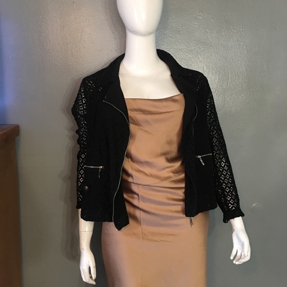 Black lace Biker Jacket - Picture 2 of 2